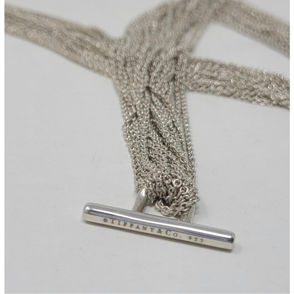 Tiffany Multi Strand Heart Mesh Somerset Silver Necklace - Picture 5 of 6